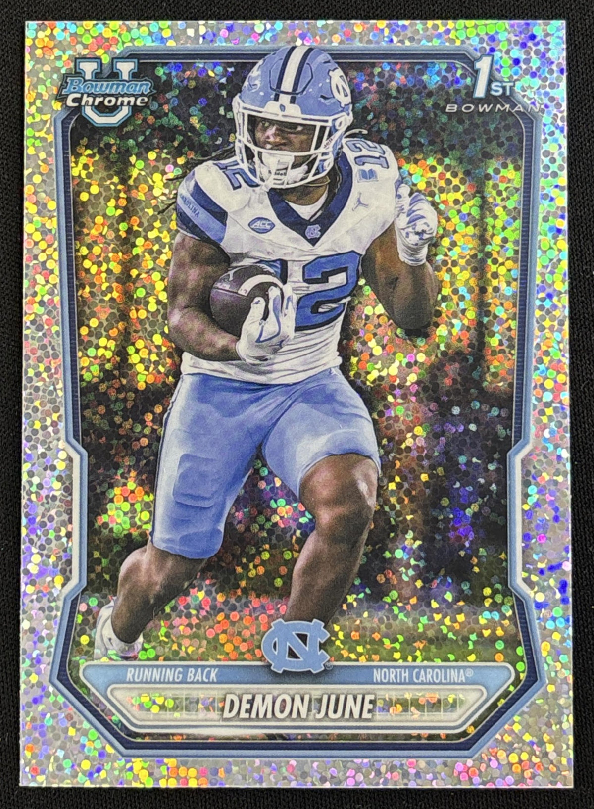 Demon June 2026 Bowman Chrome Prospects Speckle Refractor Tar Heels Sports Trading Card