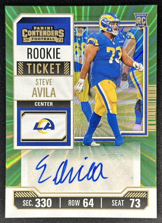 Steve Avila 2023 Panini Contenders Opening Kickoff Ticket Rams