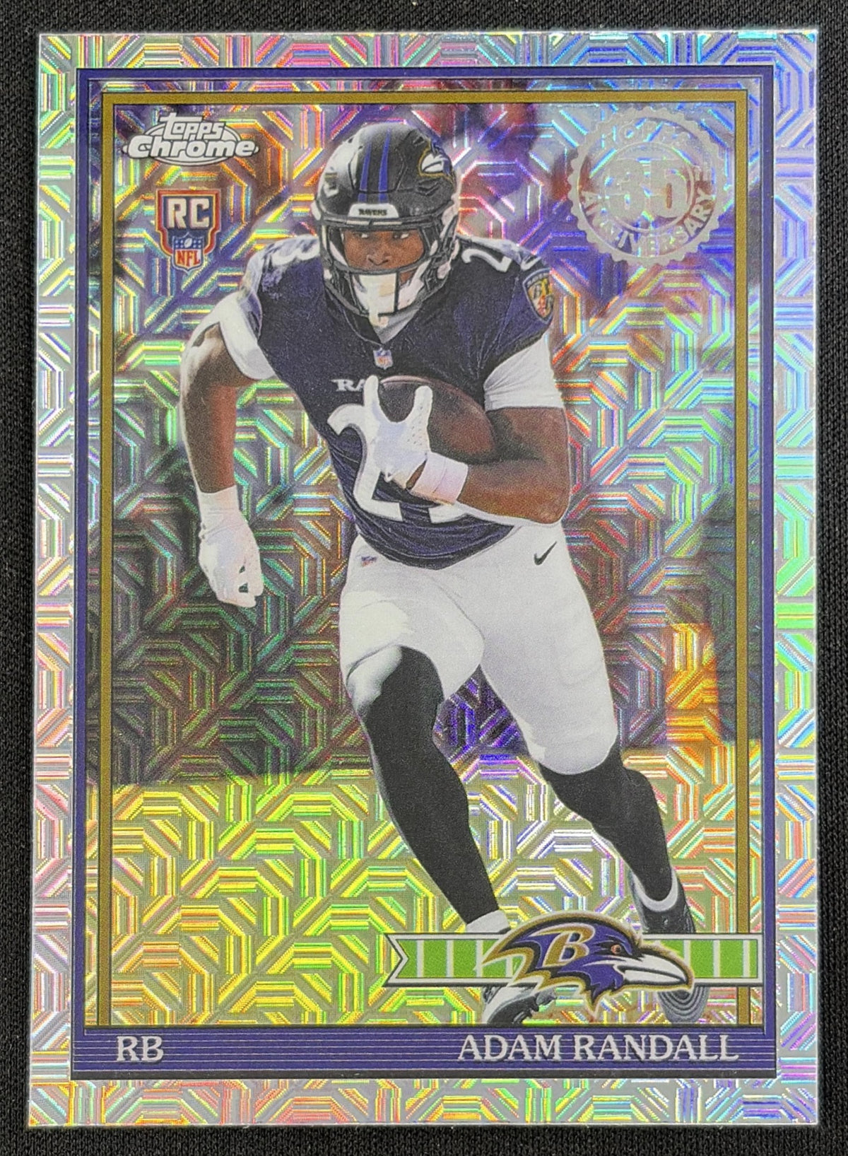 Adam Randall 2026 Topps 1991 Chrome Rookie Mojo Refractor Ravens