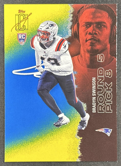 Bradyn Swinson 2025 Topps Signature Class Rookie Blue & Yellow Foil Patriots front
