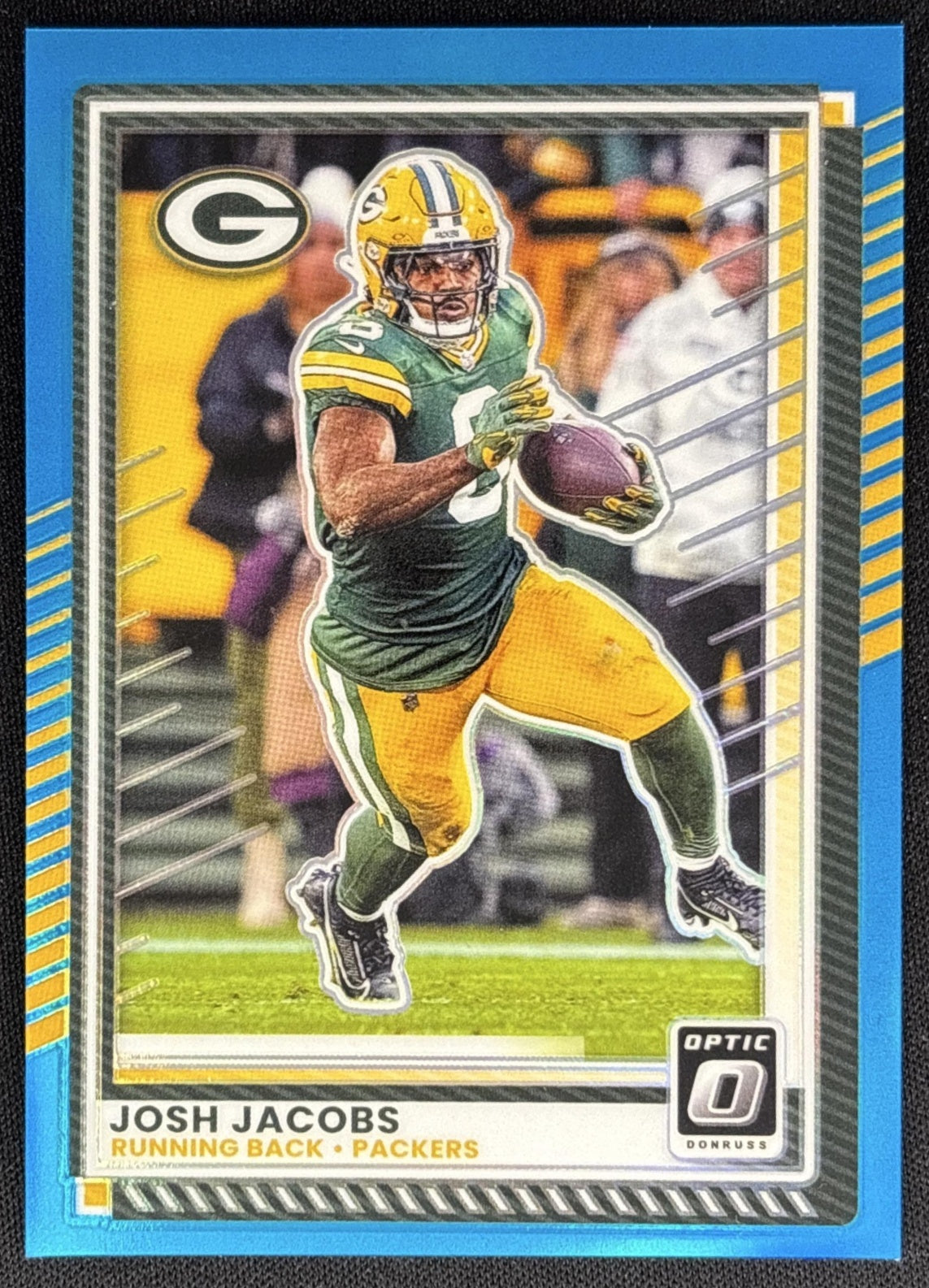 Josh Jacobs 2025 Panini Donruss Optic Aqua Prizm /349 Packers Sports Trading Card