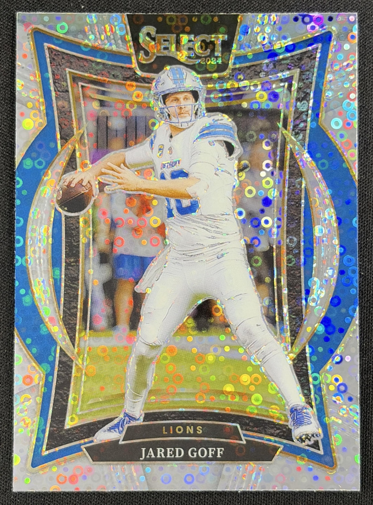 Jared Goff 2024 Panini Select Concourse Disco Prizm Lions