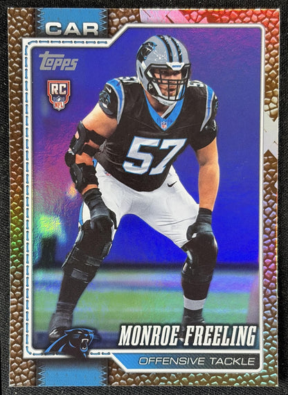 Monroe Freeling 2026 Topps Football Leather Foil Panthers front