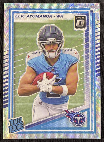 Elic Ayomanor 2025 Panini Donruss Optic Rated Rookie Wave Prizm /300 Titans