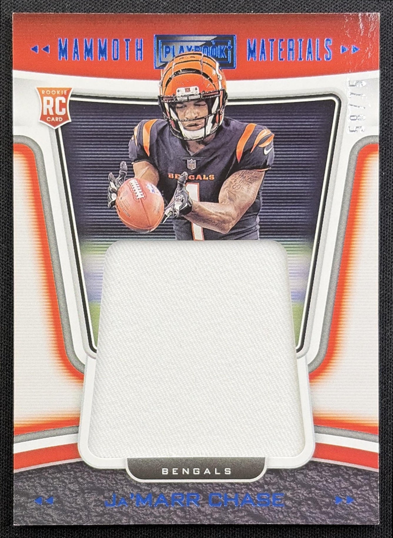 Ja'Marr Chase 2021 Panini Playbook Mammoth Material Platinum /75 Bengals