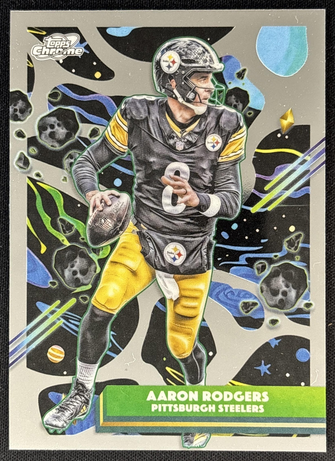 Aaron Rodgers 2025 Topps Cosmic Chrome Steelers front