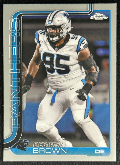 Derrick Brown 2025 Topps Chrome Panthers Default Title Sports Trading Cards
