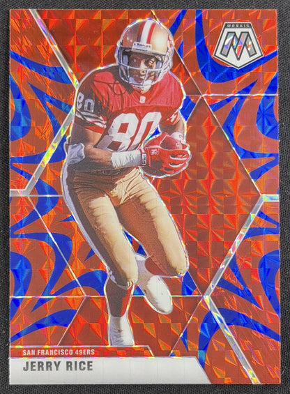 Jerry Rice 2020 Panini Mosaic Prizm Reactive Blue 49ers Sports Trading Card
