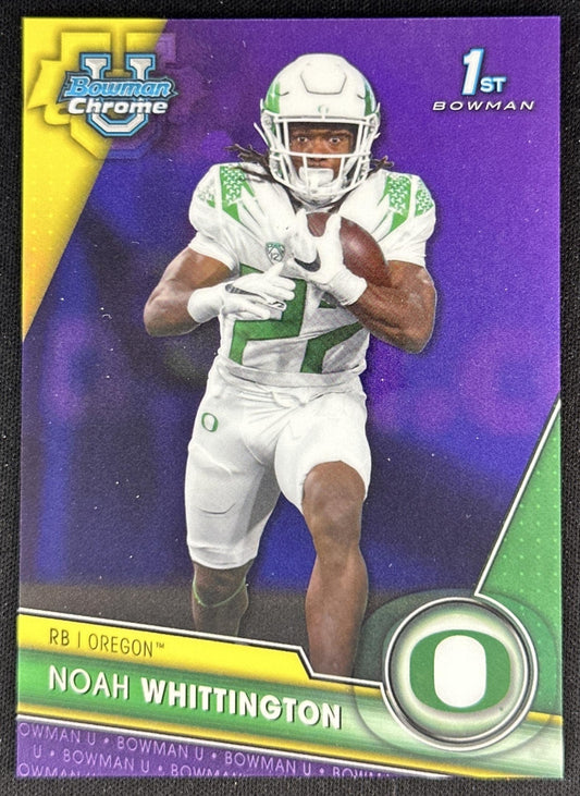 Noah Whittington 2023 University Chrome Purple Mini Diamond Refractor /399 Ducks Sports Trading Cards