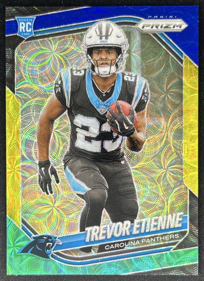 Trevor Etienne 2025 Panini Prizm Choice Blue Yellow & Green Panthers Front