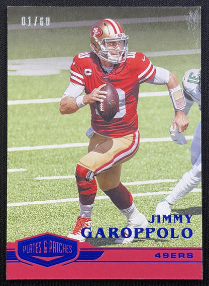 Jimmy Garoppolo 2020 Panini Plates & Patches Blue /60 49ers San Francisco 49ers
