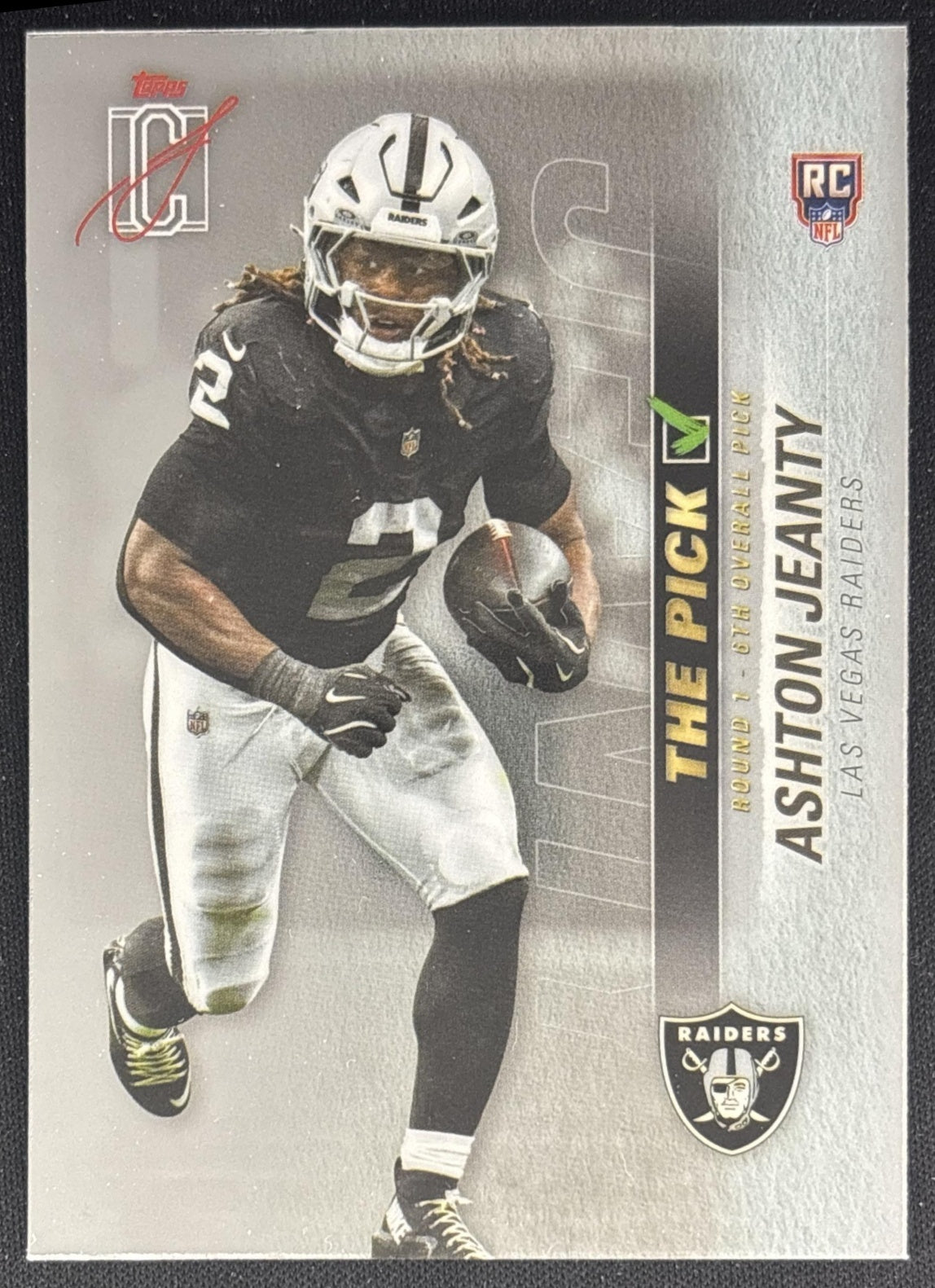 Ashton Jeanty 2025 Topps Signature Class The Pick Raiders front