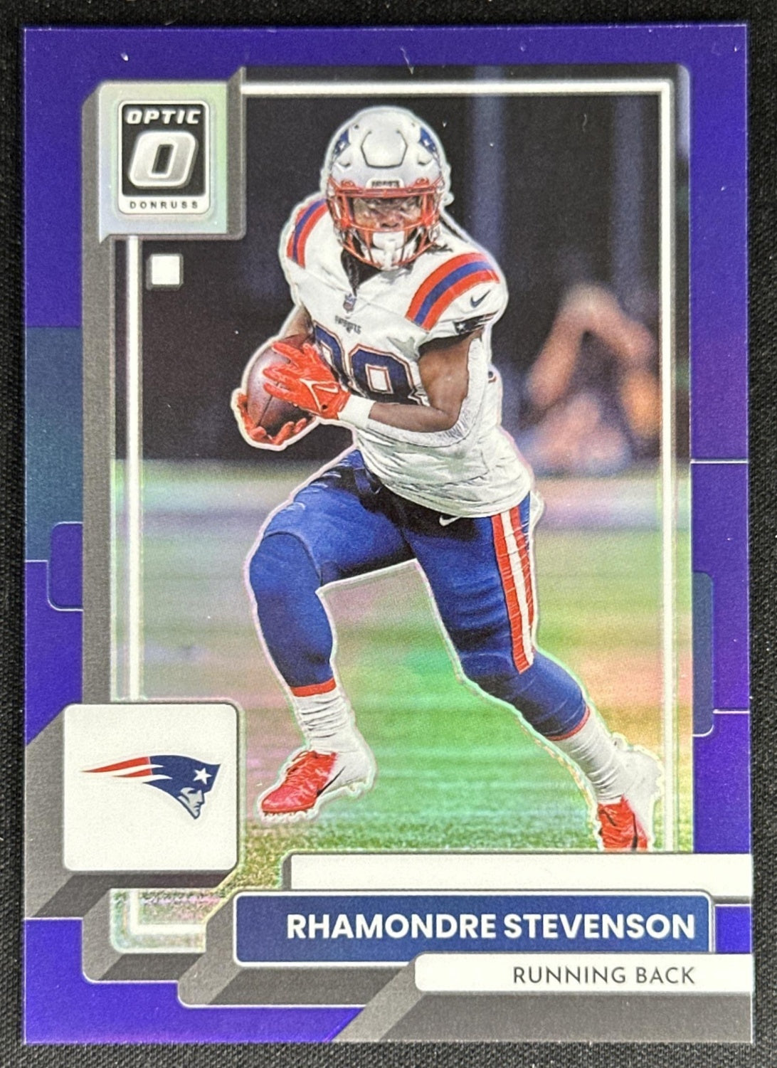 Rhamondre Stevenson 2022 Panini Donruss Optic Purple /50 Patriots