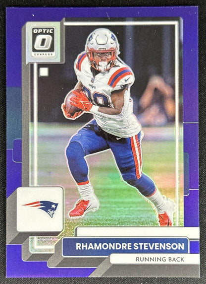Rhamondre Stevenson 2022 Panini Donruss Optic Purple /50 Patriots