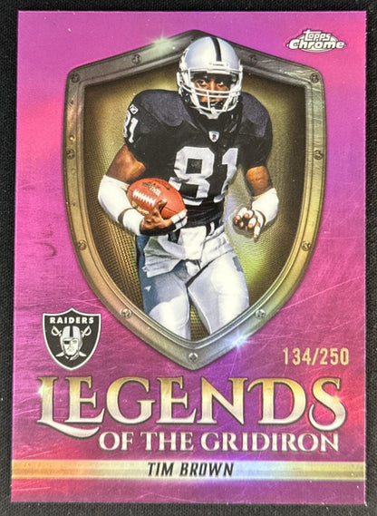 Tim Brown 2025 Topps Chrome Legends of the Gridiron Pink Refractor /250 Raiders