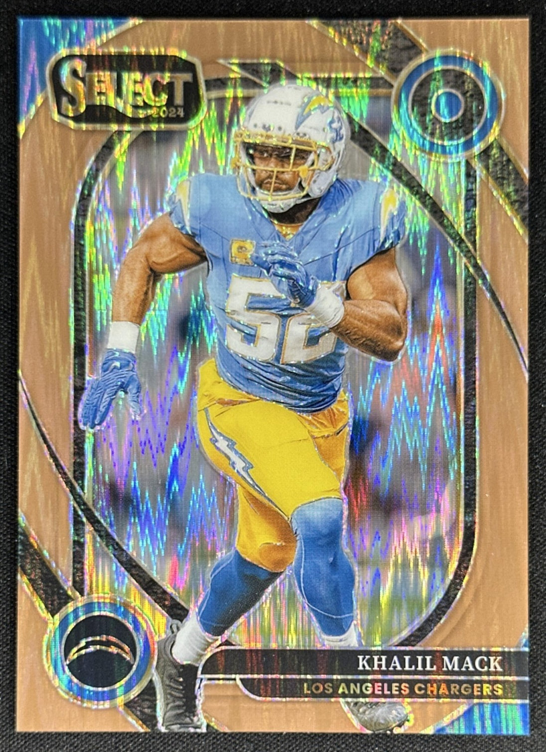 Khalil Mack 2024 Panini Select Club Copper Prizm Shock /299 Chargers