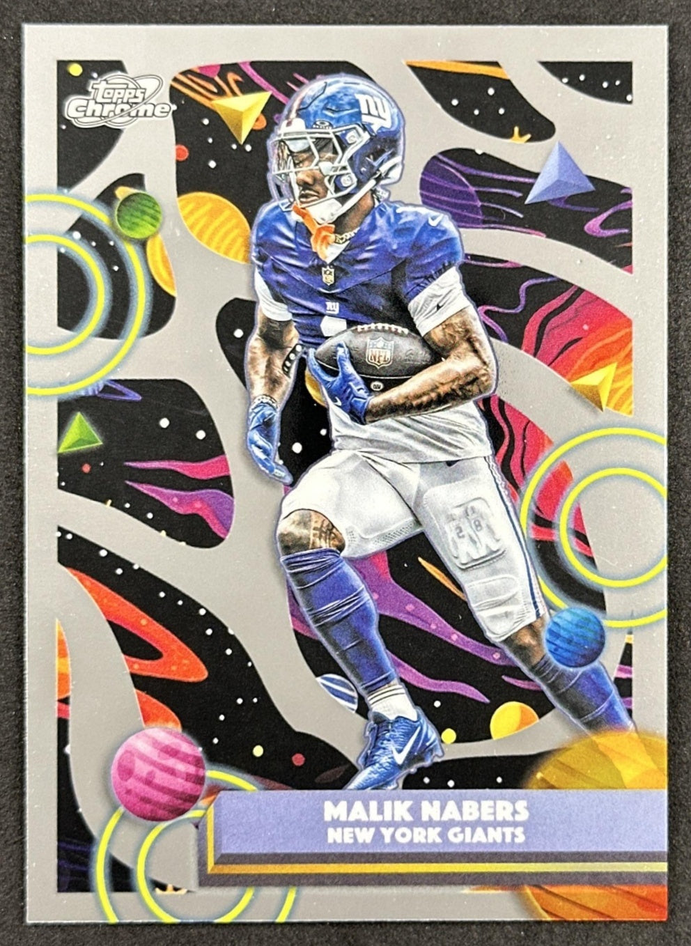 Malik Nabers 2025 Topps Cosmic Chrome Giants front