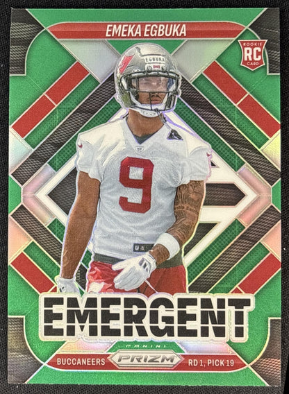 Emeka Egbuka 2025 Panini Prizm Emergent Green