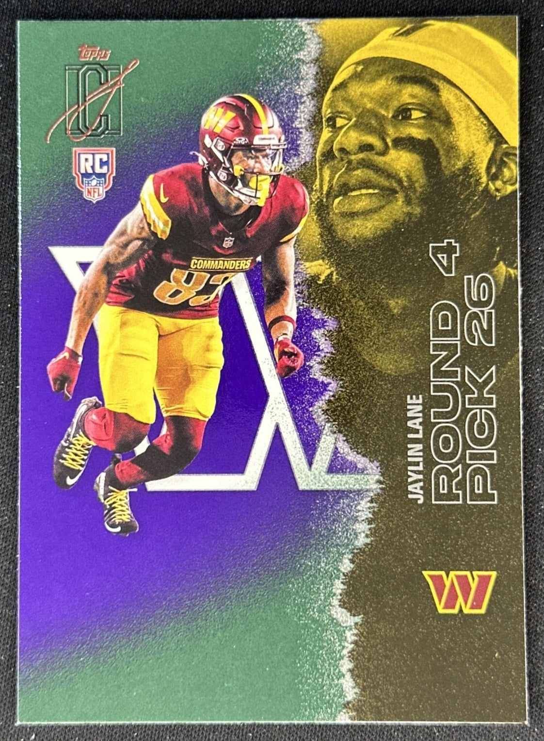 Jaylin Lane 2025 Topps Signature Class Green & Purple Rookie Commanders front