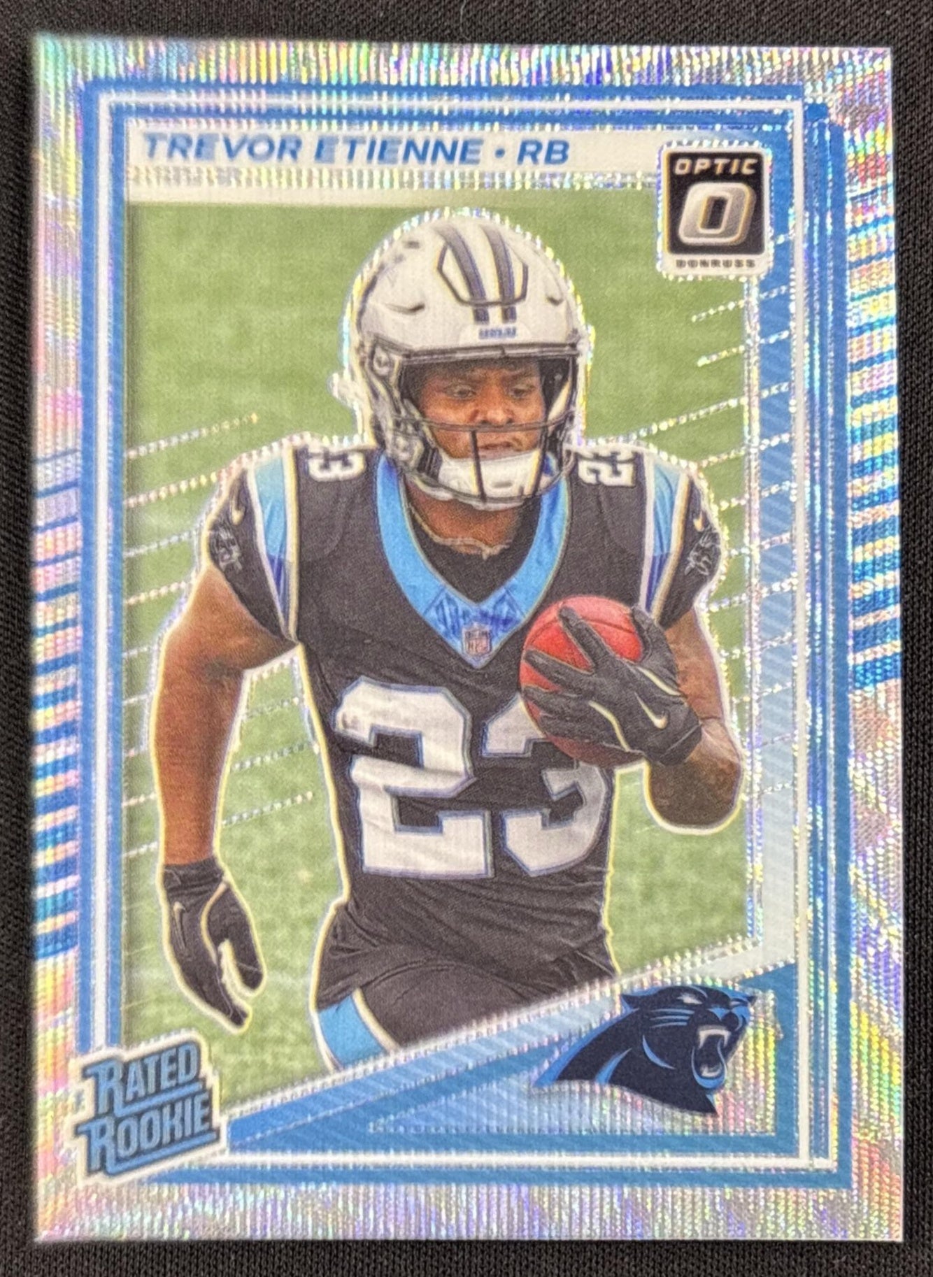 Trevor Etienne 2025 Panini Donruss Optic Rated Rookie Wave Prizm /300 Panthers