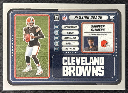 Shedeur Sanders 2025 Panini Donruss Optic Passing Grade Browns