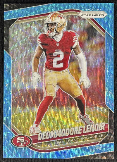 Deommodore Lenoir 2025 Panini Prizm Blue Wave /230 49ers Sports Trading Cards