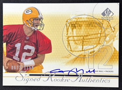 Craig Nall 2002 SP Authentic /1150 Packers Green Bay Packers