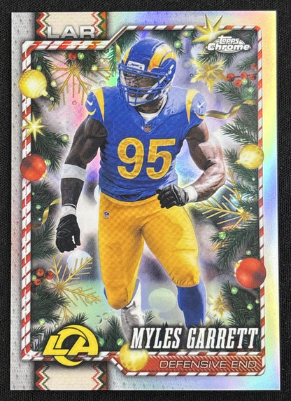 Myles Garrett 2026 Topps Holiday Chrome Refractor Rams - Front