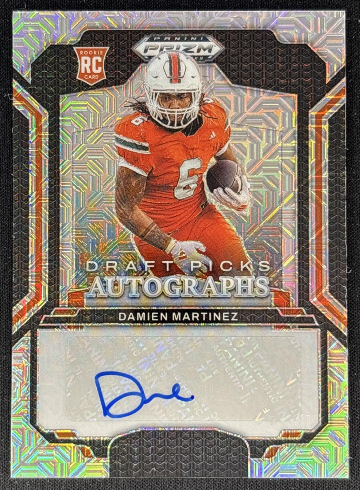 Damien Martinez 2025 Panini Prizm Draft Picks Auto Mojo /25 Hurricanes Sports Trading Cards