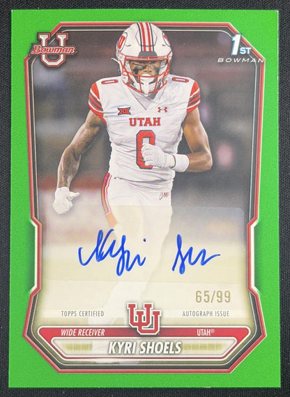 Kyri Shoels 2026 Bowman Paper Prospect Auto Green /99 Utes Sports Trading Card