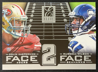 Russell Wilson Colin Kaepernick 2014 Panini Elite Face 2 Silver - Front