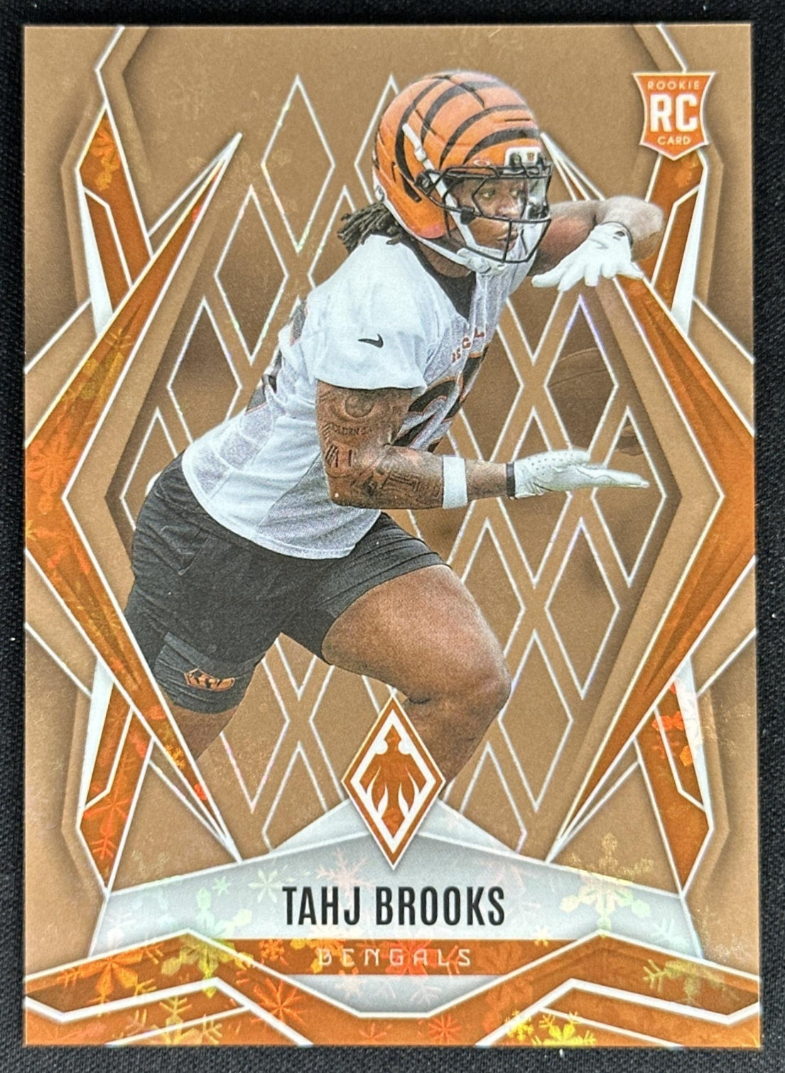 Tahj Brooks 2025 Panini Phoenix Bronze Winter Prizm /50 Bengals