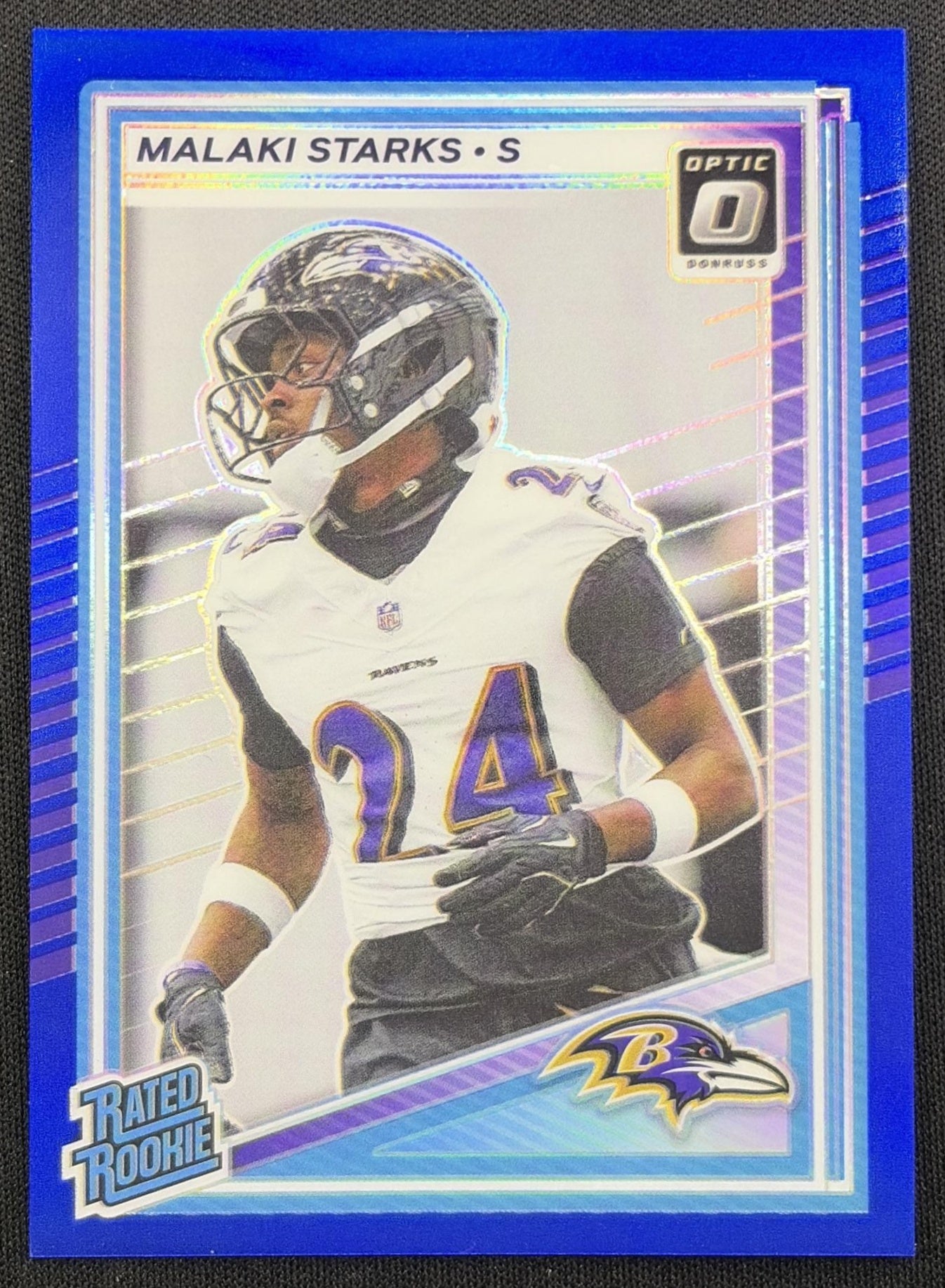 Malaki Starks 2025 Panini Donruss Optic Rated Rookie Blue Prizm /249 Ravens