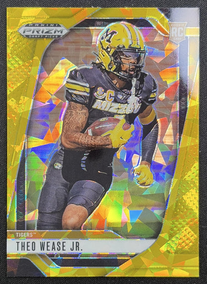 Theo Wease Jr. 2025 Panini Prizm Draft Picks Gold Ice Tigers