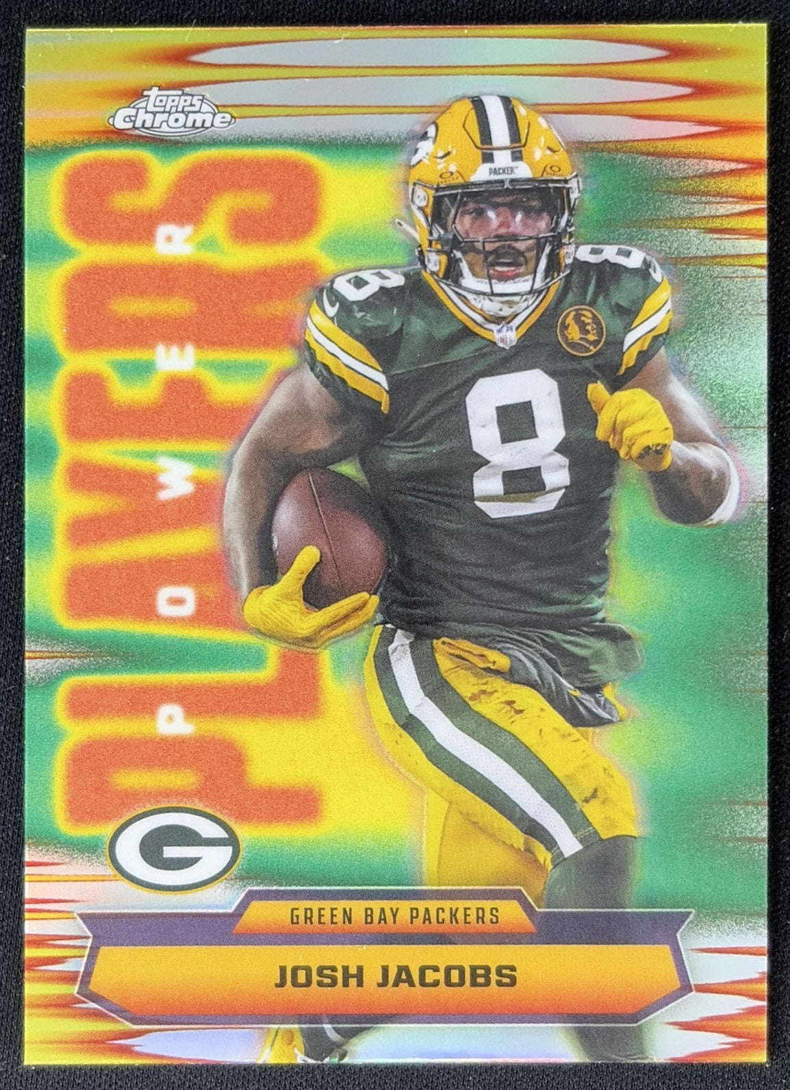 Josh Jacobs 2025 Topps Chrome Power Players Refractor Packers front
