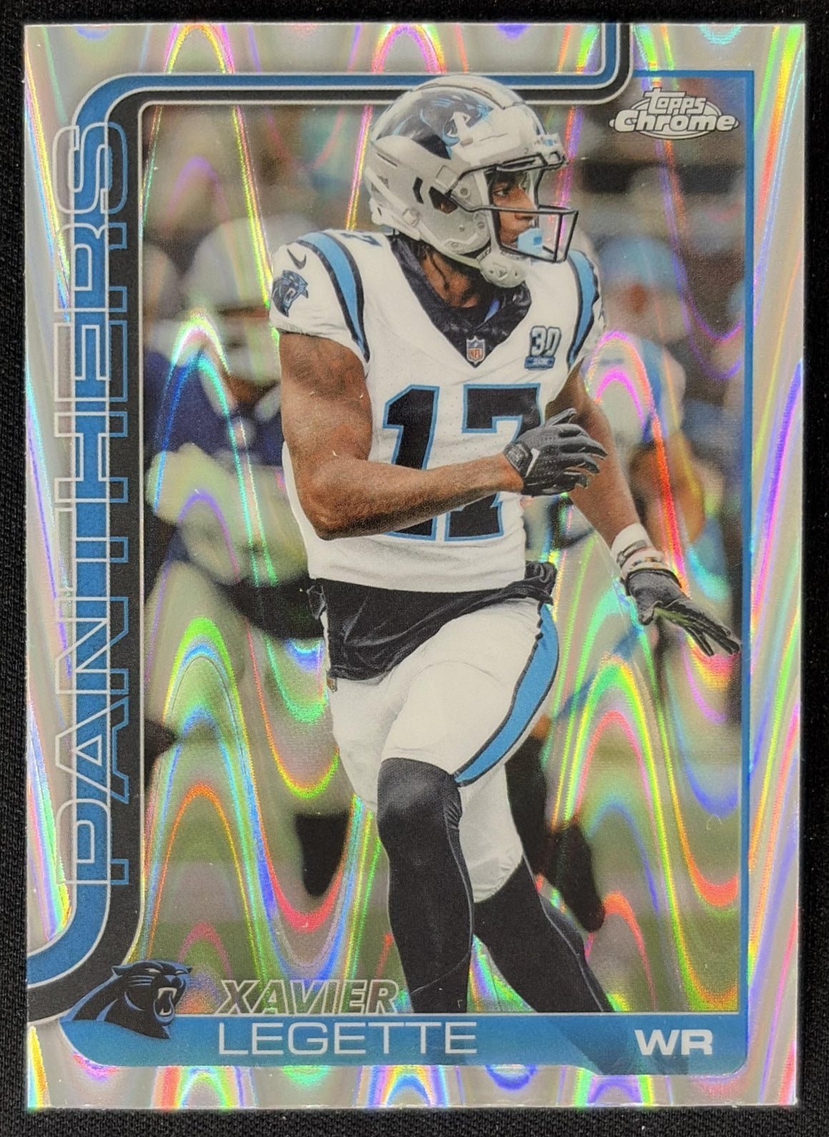 Xavier Legette 2025 Topps Chrome RayWave Refractor Panthers