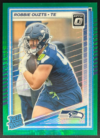Robbie Ouzts 2025 Panini Donruss Optic Rated Rookie Green Hyper Prizm Seahawks Sports Trading Cards