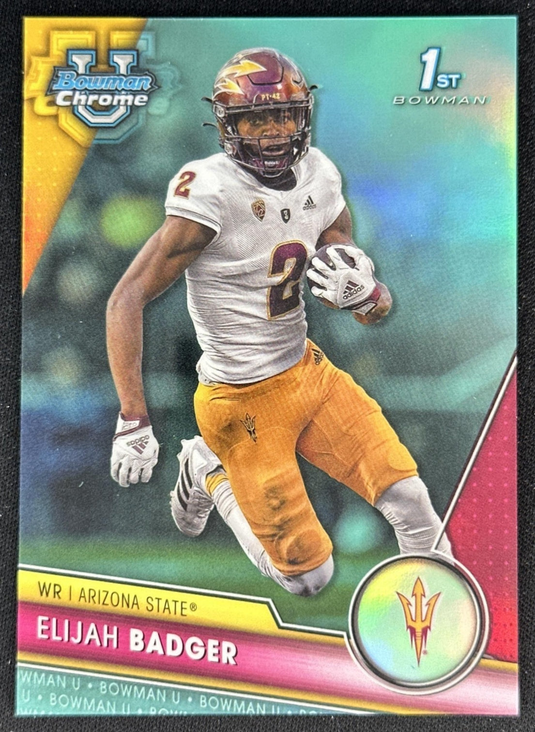 Elijah Badger 2023 Bowman University Chrome Aqua Refractor /299 front