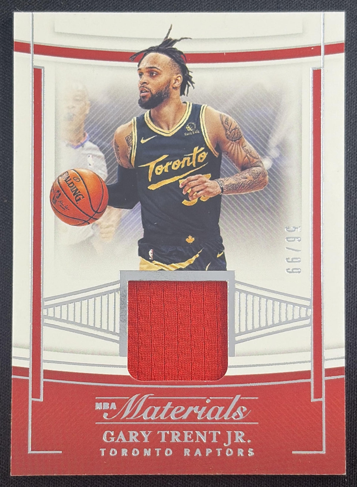 Gary Trent Jr. 2020 Panini National Treasures NBA Materials /99 Raptors Toronto Raptors Sports Trading Card