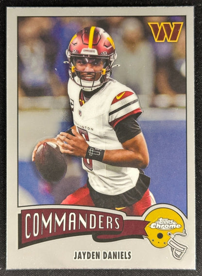 Jayden Daniels 2025 Topps Chrome 1975 Commanders Sports Trading Cards