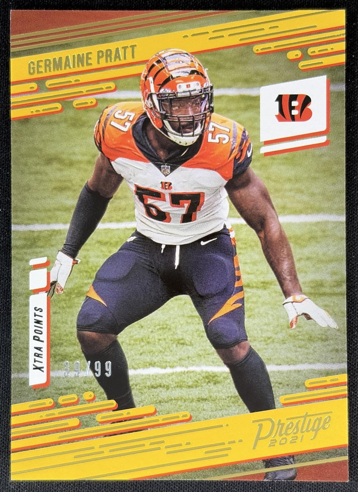 Germaine Pratt 2021 Panini Prestige Xtra Points Gold /99 Bengals front