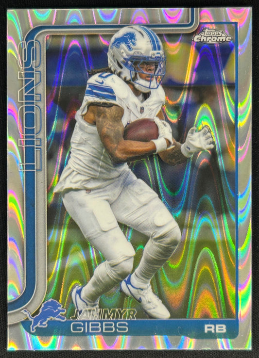 Jahmyr Gibbs 2025 Topps Chrome RayWave Refractor Lions Default Title Sports Trading Cards