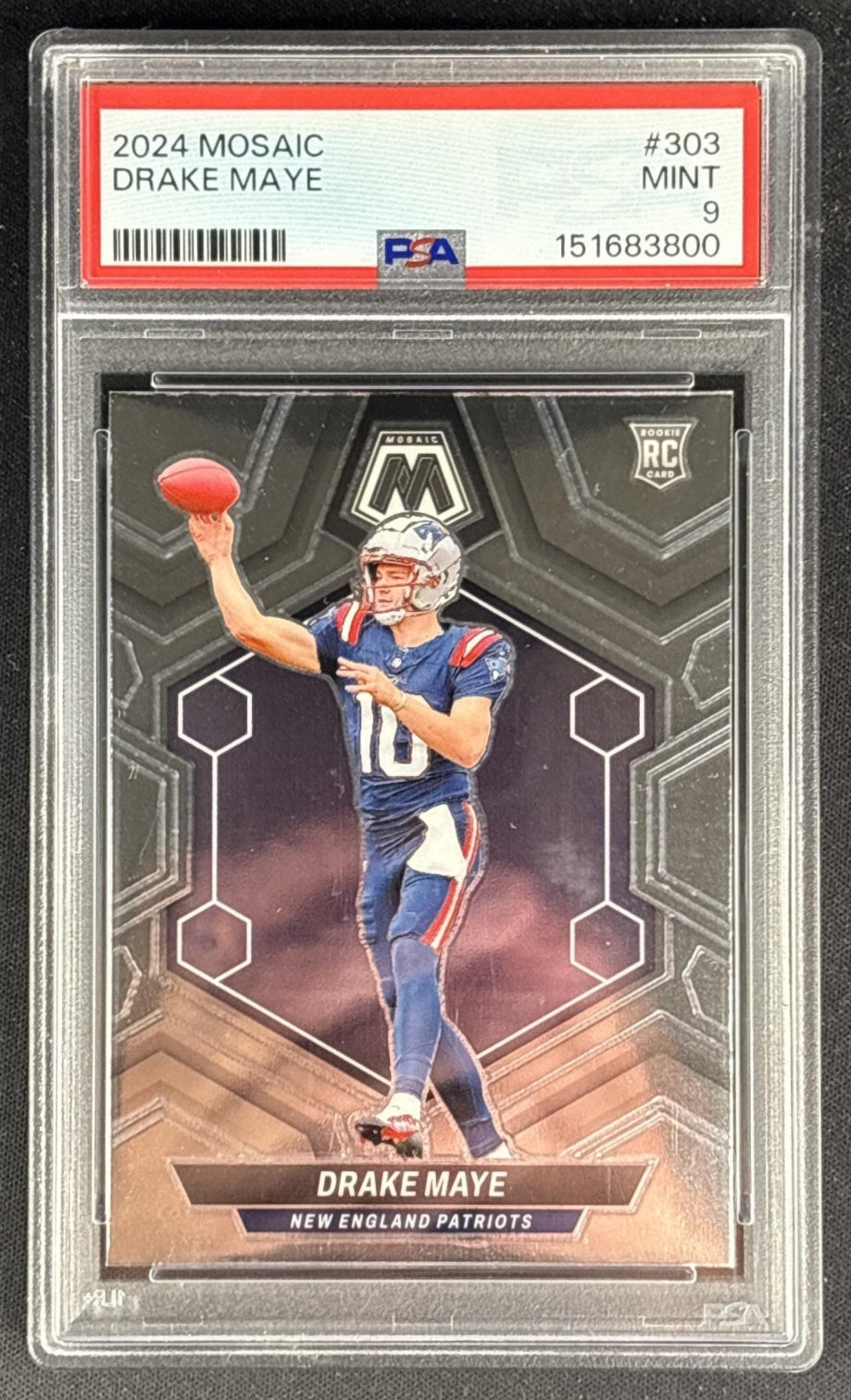 Drake Maye 2024 Panini Mosaic PSA 9 Patriots 151683800 front