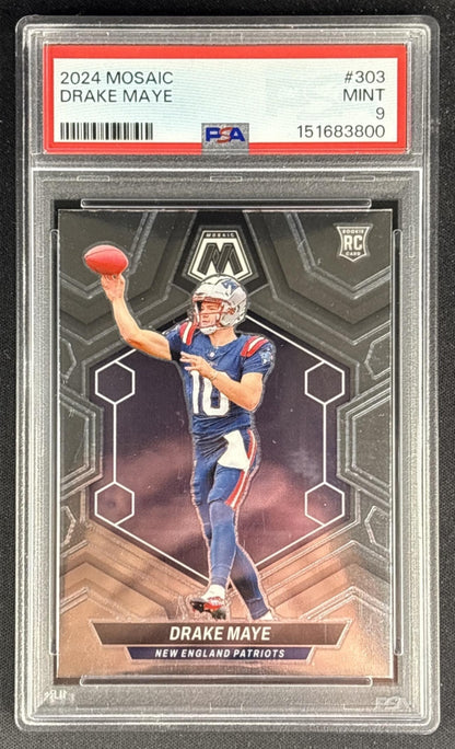 Drake Maye 2024 Panini Mosaic PSA 9 Patriots 151683800 front