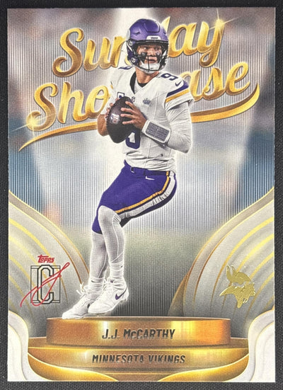 J.J. McCarthy 2025 Topps Signature Class Sunday Showcase Vikings Default Title Sports Trading Cards
