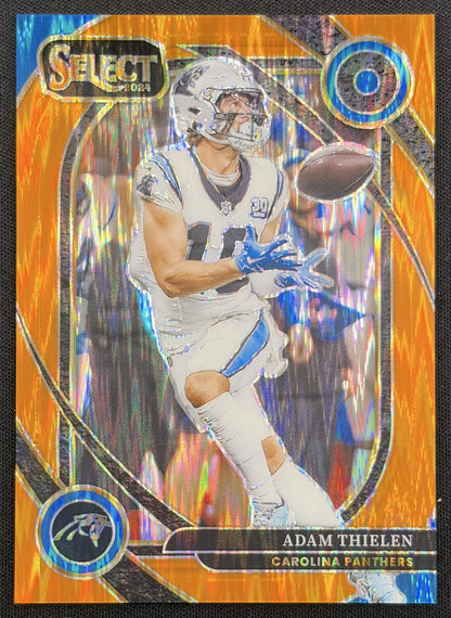 Adam Thielen 2024 Panini Select Club Orange Prizm Shock /399 Panthers
