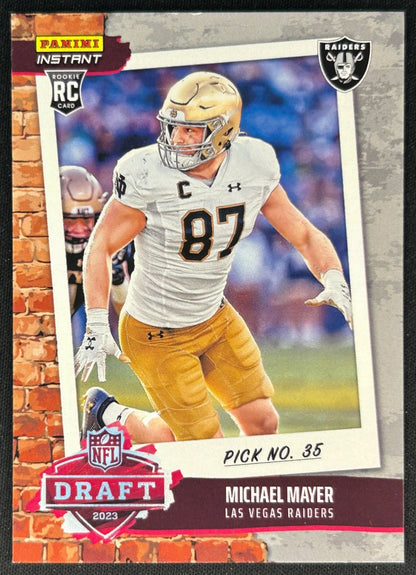 Michael Mayer 2023 Instant NFL Draft Night Raiders front