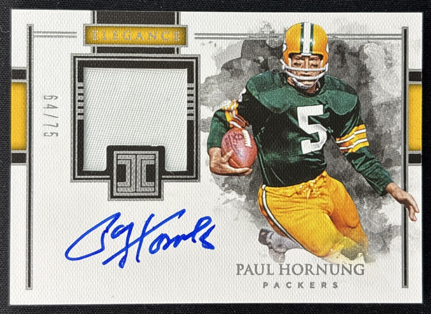 Paul Hornung 2018 Panini Impeccable Elegance Retired Patch Autos /75 Packers front