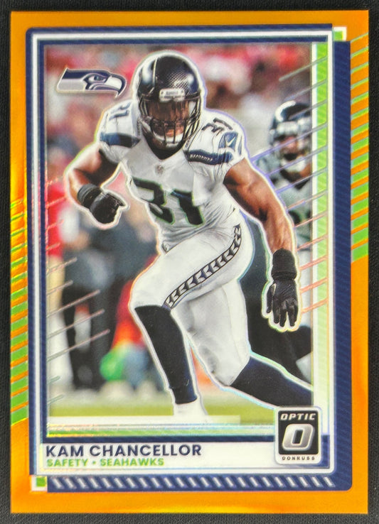 Kam Chancellor 2025 Donruss Optic Orange Prizm /299 Seahawks front