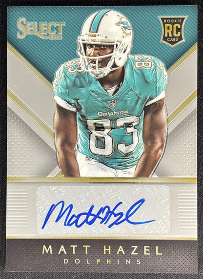 Matt Hazel 2014 Panini Select Rookie Auto /149 Dolphins